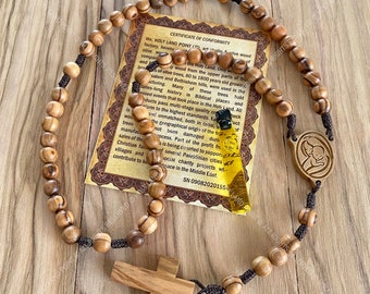 Holy Land Catholic Rosary. Olive Wood Rosary. Virgin Mary Rosary, Prayer Beads, Wooden Rosary