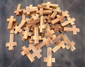 Olive wood crosses, Bethlehem crosses, 24 Naturalwood crosses, Holy Land crosses, Wooden crosses