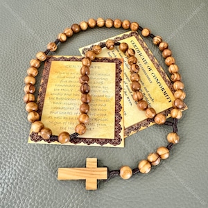 Catholic rosary, Natural olive wood rosary, 10 mm prayer beads rosary, Bethlehem rosary, Natural wood rosary, Necklace rosary, Wooden rosary