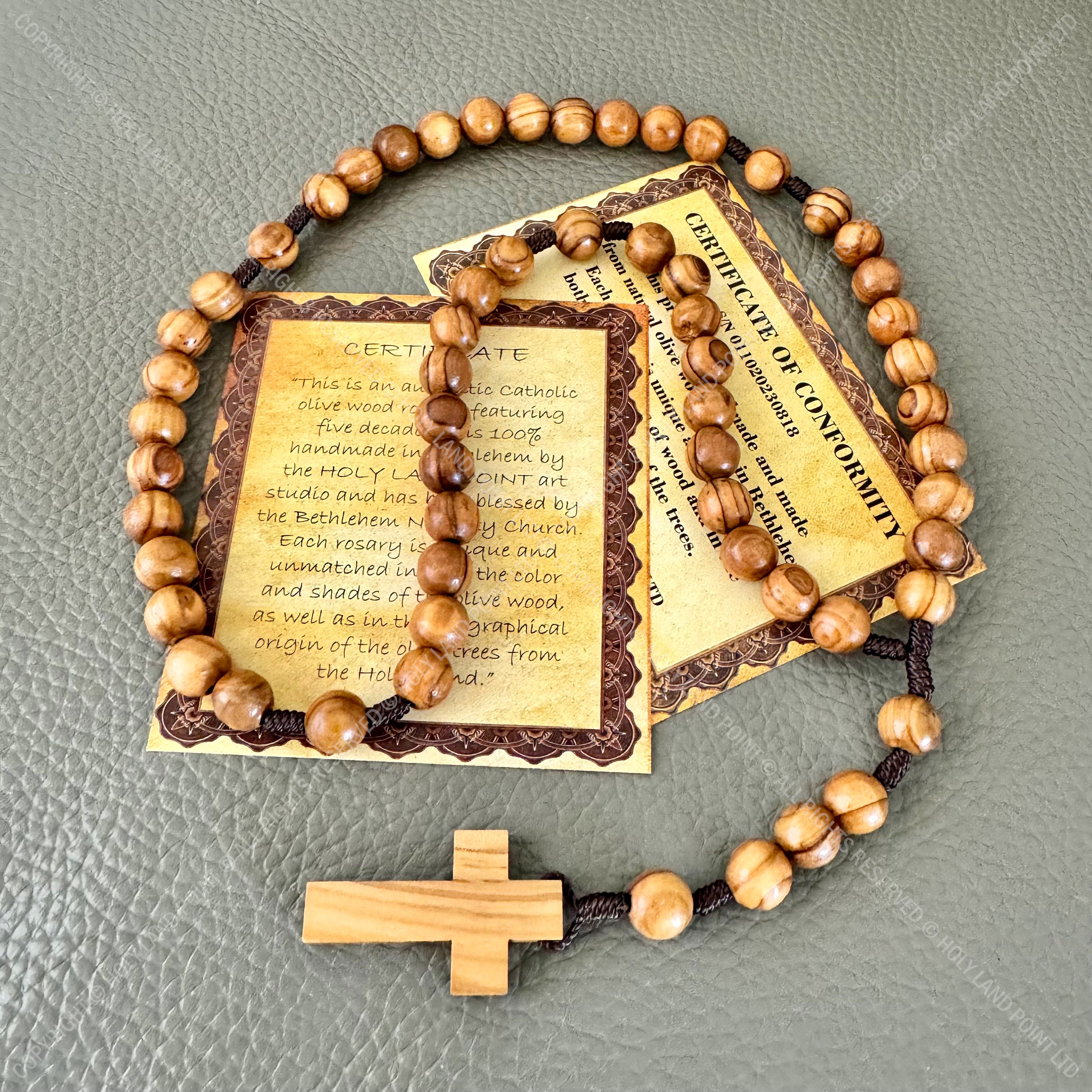 Catholic Rosary, Natural Olive Wood Rosary, 10 Mm Prayer Beads