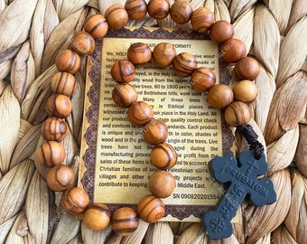 Orthodox prayer beads, Olive wood rosary, Pocket rosary, Greek Orthodox rosary, Holy Land rosary