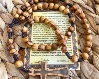 Catholic rosary, Prayer beads, Olive wood rosary, Wooden rosary, Holy Land rosary, Bethlehem rosary