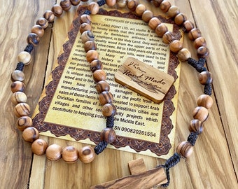 Prayer beads, Catholic rosary, Olive wood rosary, Wooden rosary, Holy Land rosary, Five decades rosary, Handmade rosary