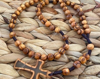 Natural olive wood Catholic rosary, Olive wood prayer beads, Natural wood rosary, Bethlehem rosary, Holy Land Rosary, Prayer beads rosary