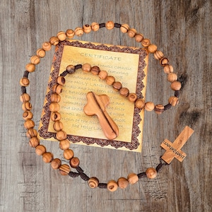 Olive wood Bethlehem rosary, Catholic rosary, Natural wood prayer beads, Holy Land rosary