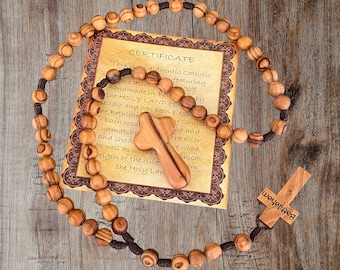 Olive wood Bethlehem rosary, Catholic rosary, Natural wood prayer beads, Holy Land rosary