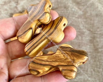Olive wood crosses, Natural wood crosses, Necklace crosses, Holy Land crosses, Pocket crosses, Bethlehem crosses