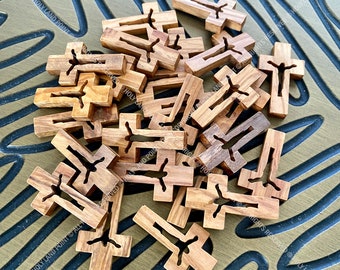 Natural wood crosses, Olive wood crosses, Bethlehem crosses, Necklace crosses, Holy Land crosses