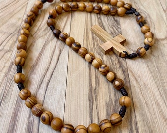 Holy Land Rosary, Catholic Rosary, Olive Wood Rosary, Prayer Beads, Wooden Rosary, Wood Rosary