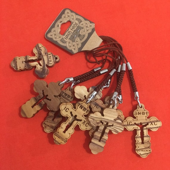 Holy Land Crosses. Small Olive Wood Crosses 1.41 inch 20 Bethlehem Crosses