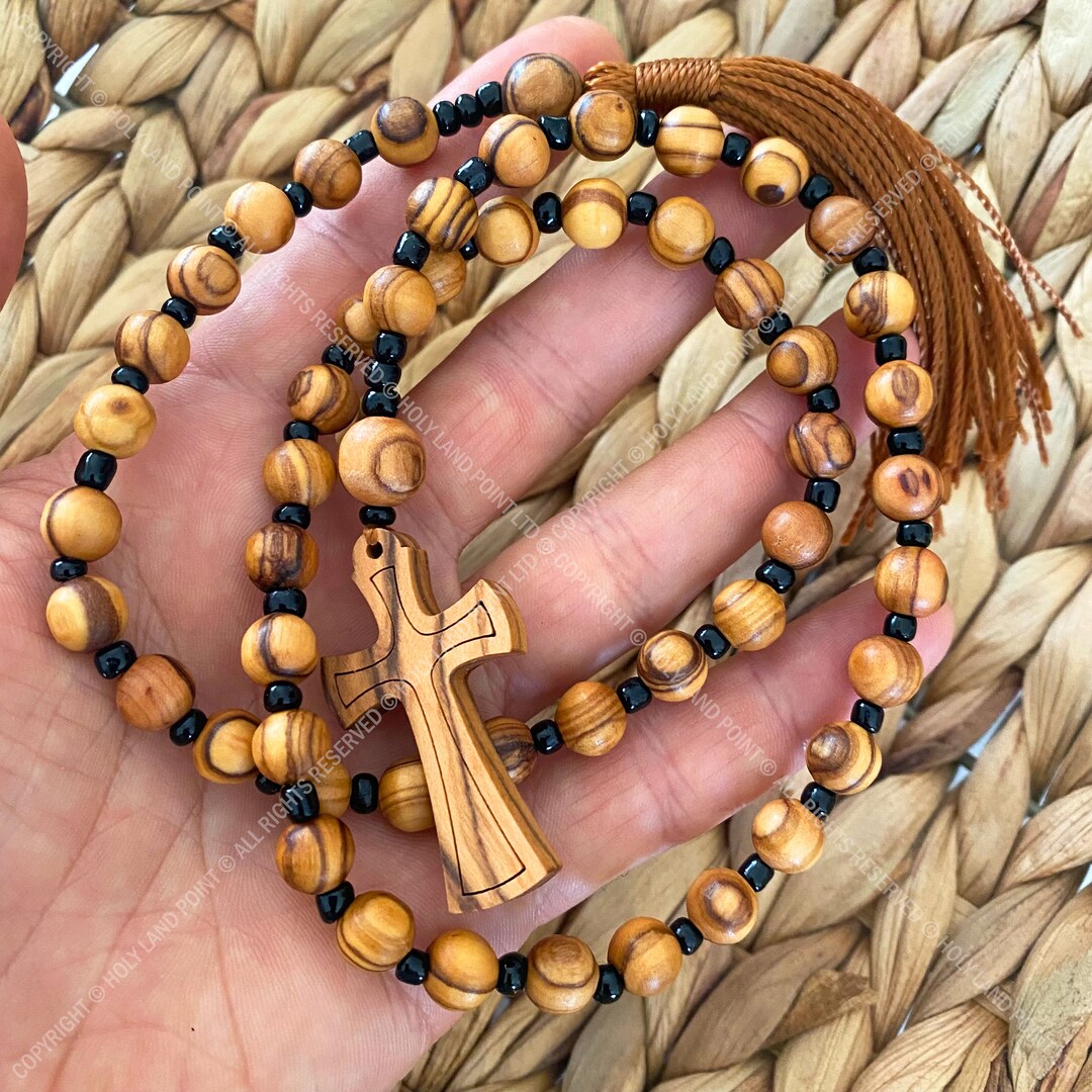 Paternoster Beads, Prayer Beads, Pater Noster Cord, Olive Wood Rosary