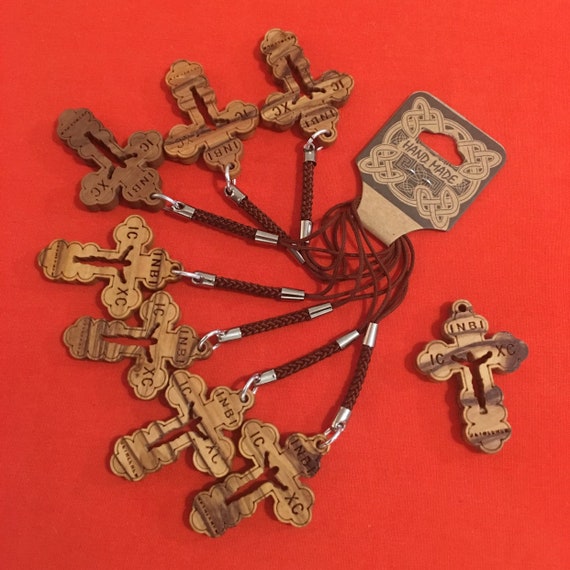 Holy Land Crosses. Small Olive Wood Crosses 1.41 inch 20 Bethlehem Crosses