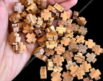 Olive wood cross beads, Wooden cross beads, Small olive wood crosses of 1.2 cm, Holy Land crosses