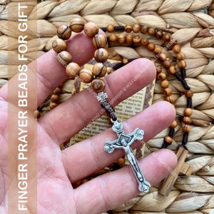 Handmade Olive Wood Rosary: Saint Benedict Crucifix, Medjugorje-544634