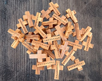Olive wood crosses, Jerusalem crosses, Natural wood crosses, Holy Land crosses, Bethlehem crosses, 25 Wooden crosses
