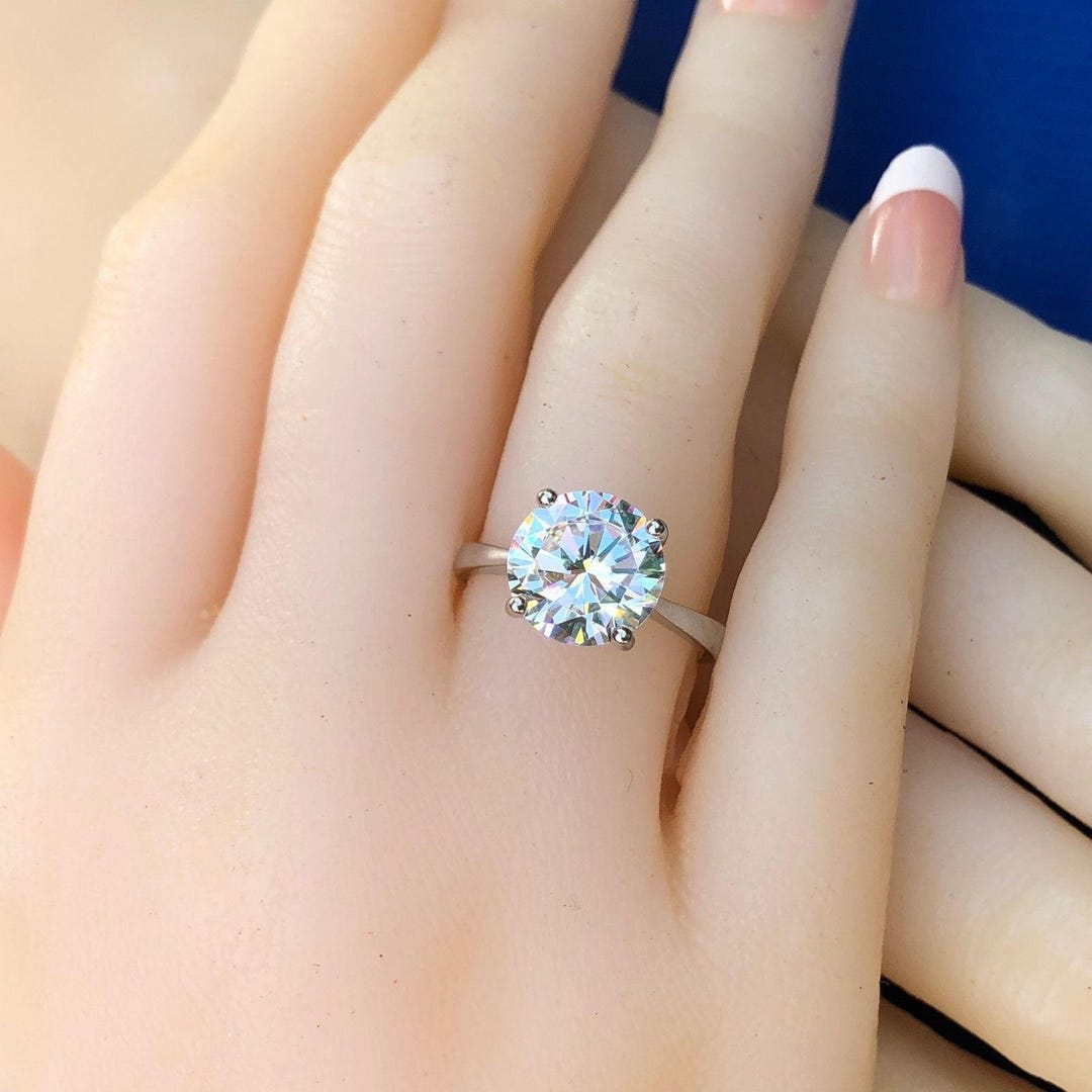 Engagement Ring 3.8ct Simulated Diamond Engagement Ring Etsy