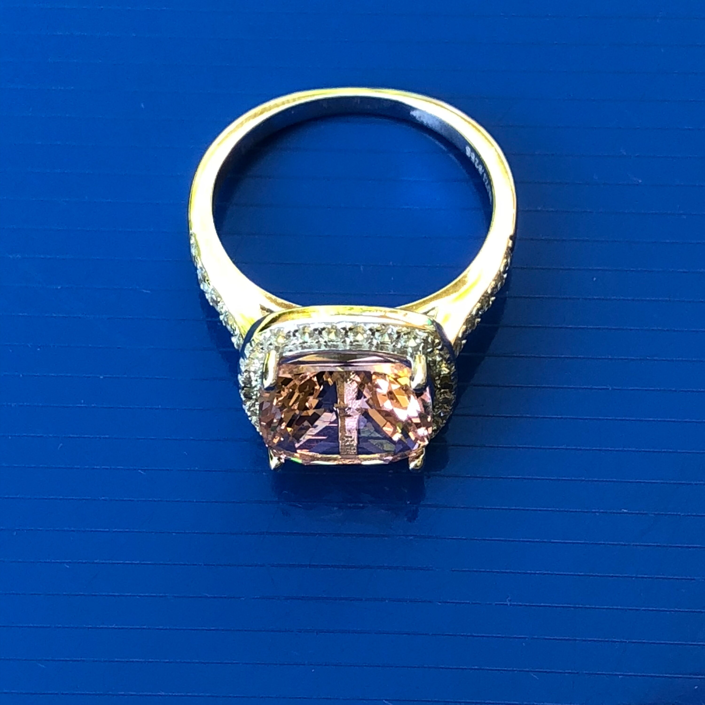 Morganite Ring: 5ct Halo Cushion Cut Simulated Morganite - Etsy
