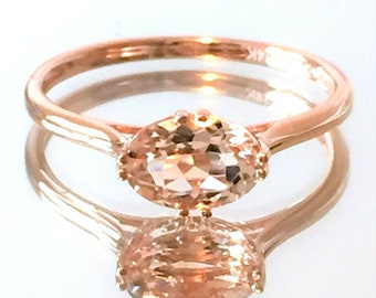 Morganite ring rose gold, natural jewellery, 14k rose gold rings, gemstone jewelry, rose gold engagement ring, promise ring, rings for women