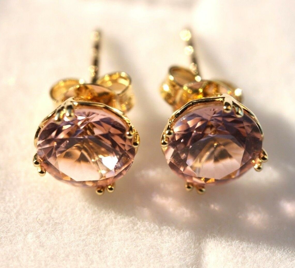 Simulated morganite deals earrings