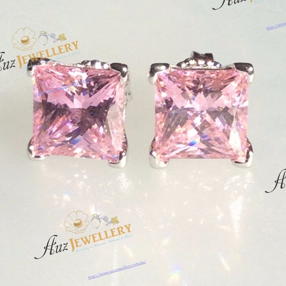 Princess cut pink shop diamond earrings