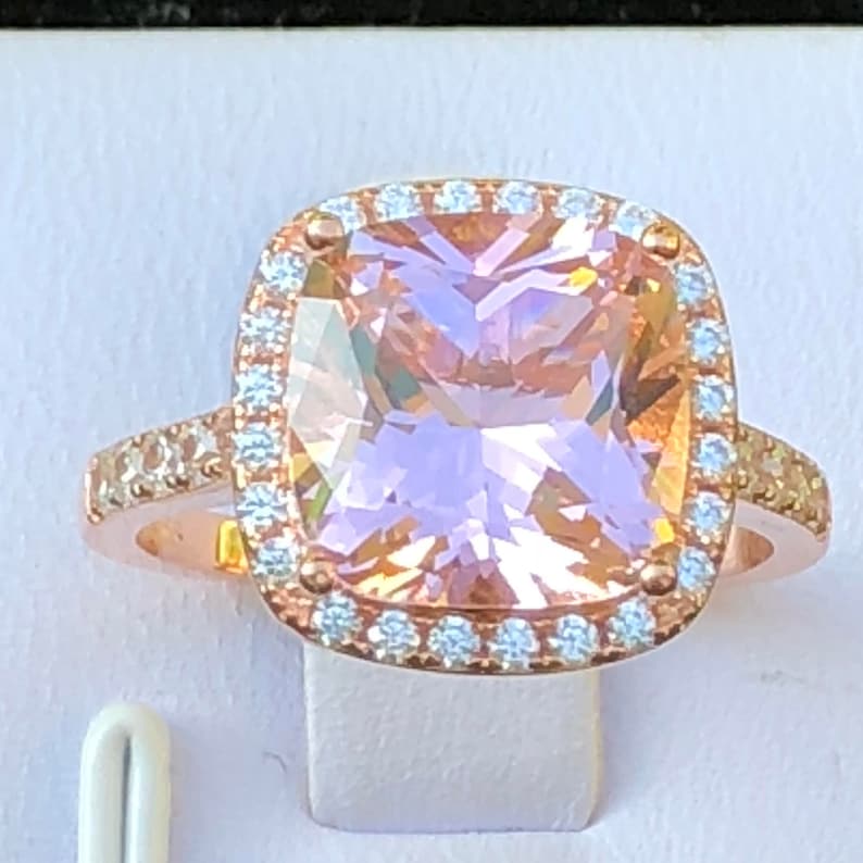 Engagement Ring Ring Rose Gold Plated Etsy