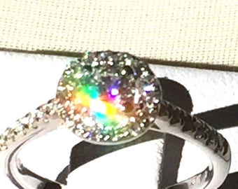 GIA diamond: Engagement Ring, Halo Ring, Genuine Natural Diamond, GIA Certificate, GIA diamond, rings, ring for women