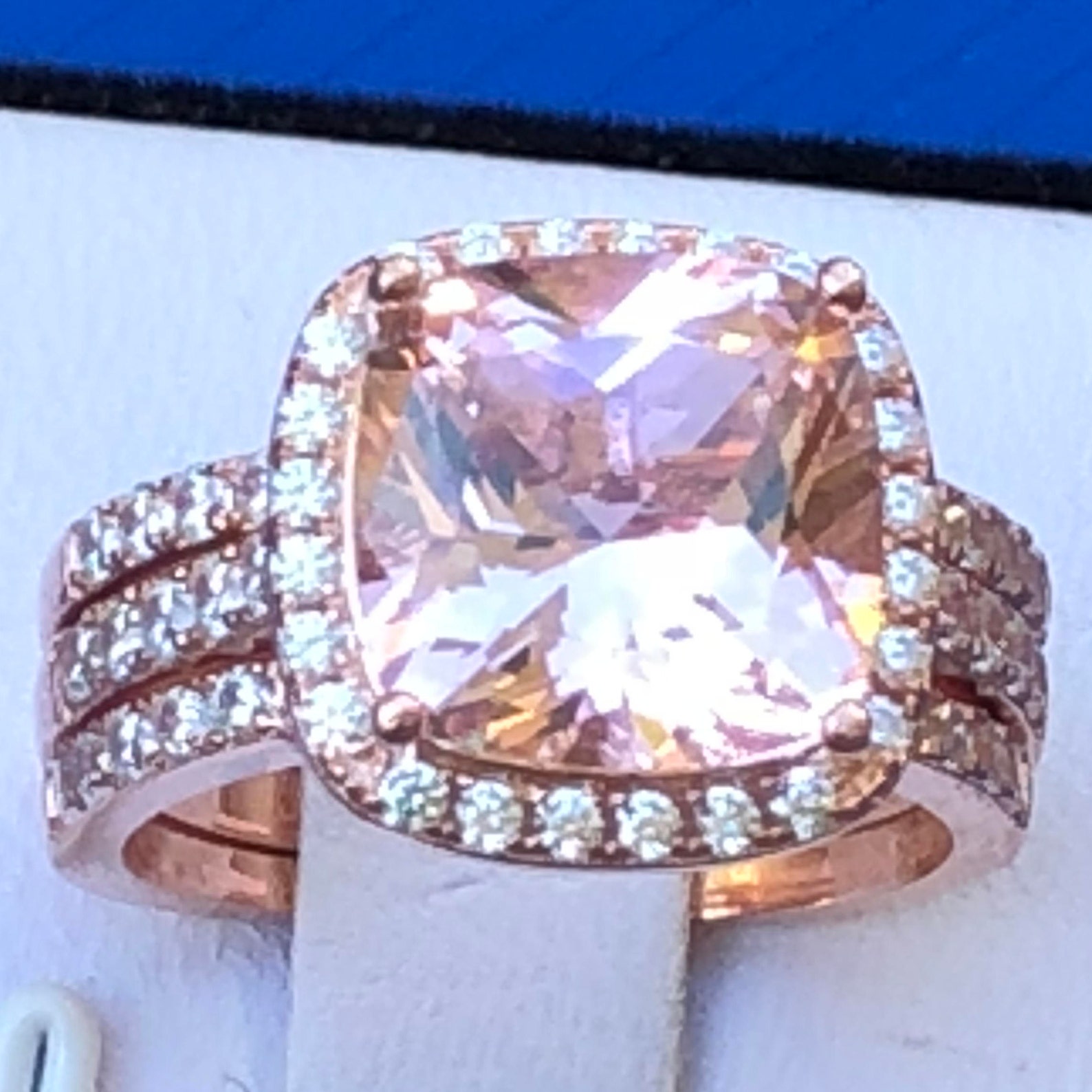 Morganite Engagement Ring: Morganite Ring, Rose Gold Plated, Silver ...
