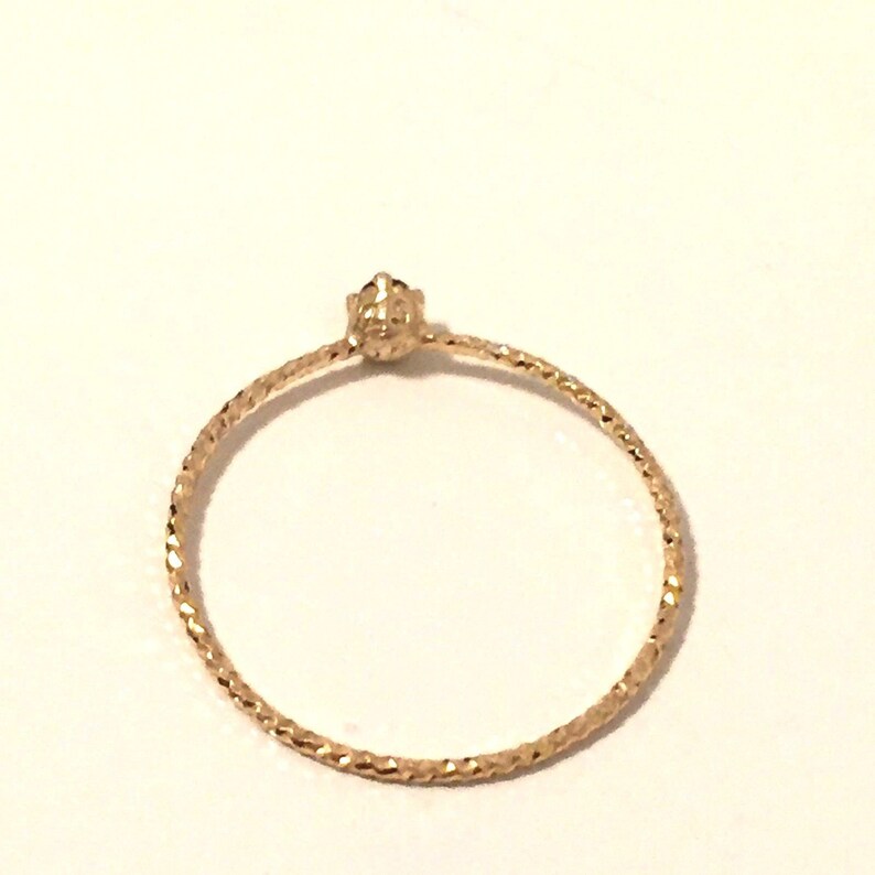 Genuine Gemstone Stackable Ring High Polished Yellow Gold | Etsy