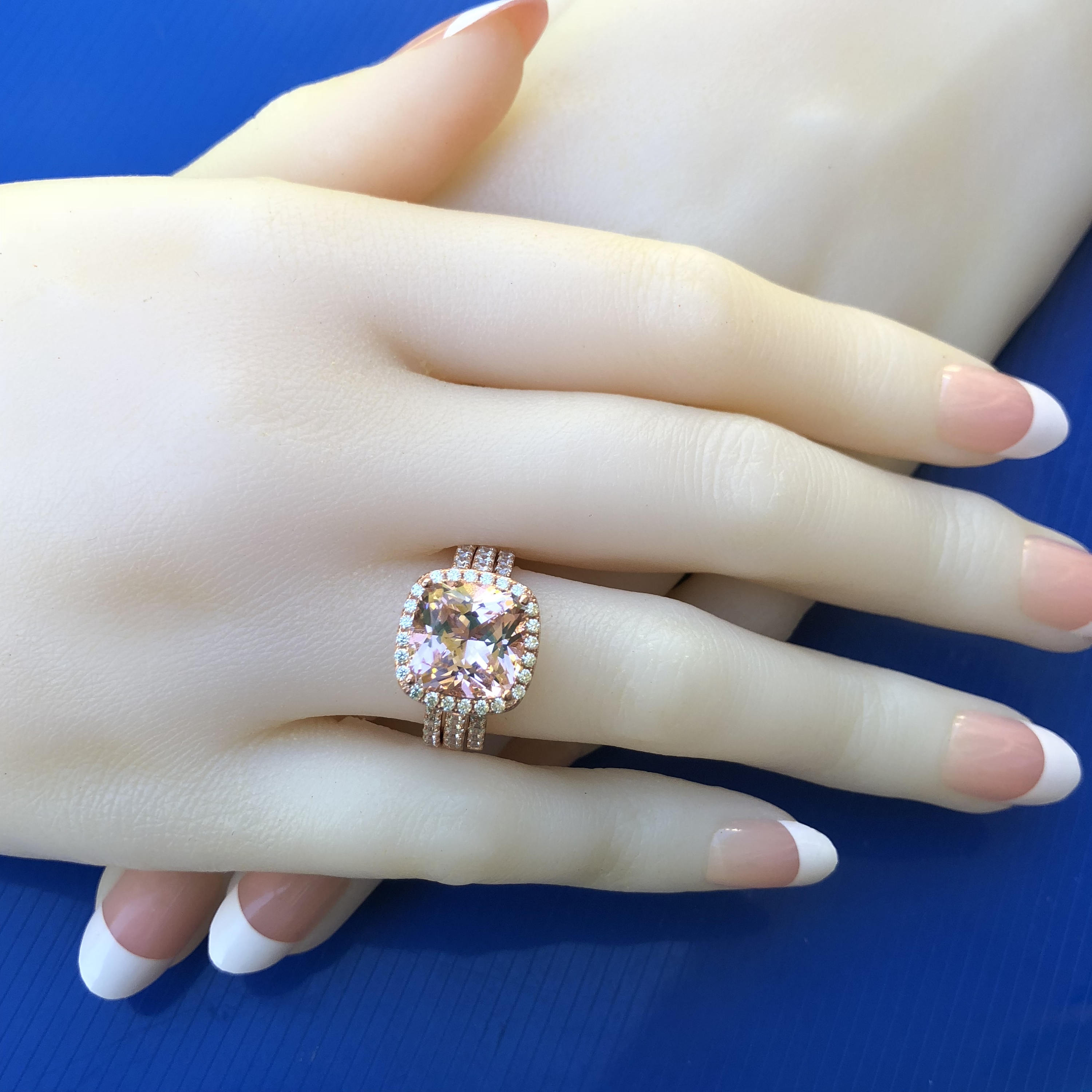 Morganite Engagement Ring: Morganite Ring, Rose Gold Plated, Silver ...