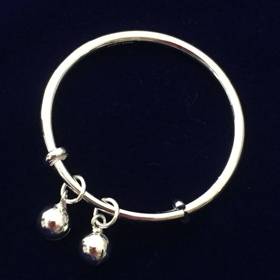 Elephant Face Real Silver Baby Toddler Bangles Bracelet with Jingle Bells -  Pair | Baby bangles, Kids jewelry, Bangle bracelets