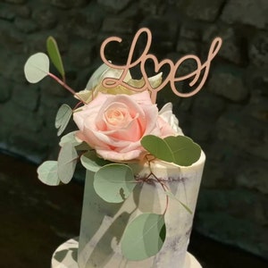 Initial heart cake topper, wedding cake topper