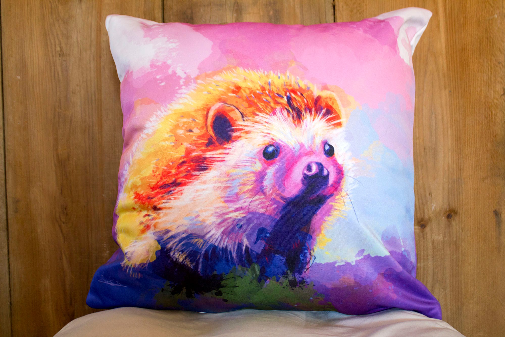 Cute Animal Pillow Cover 18x18 Polyester Hedgehog Pillow Etsy