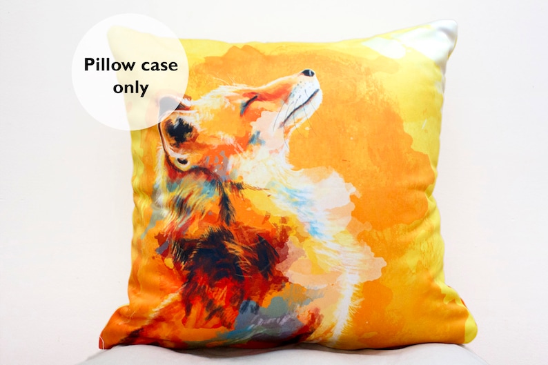 Fox Throw Pillow Cover 18x18 With Concealed Zipper Square Etsy