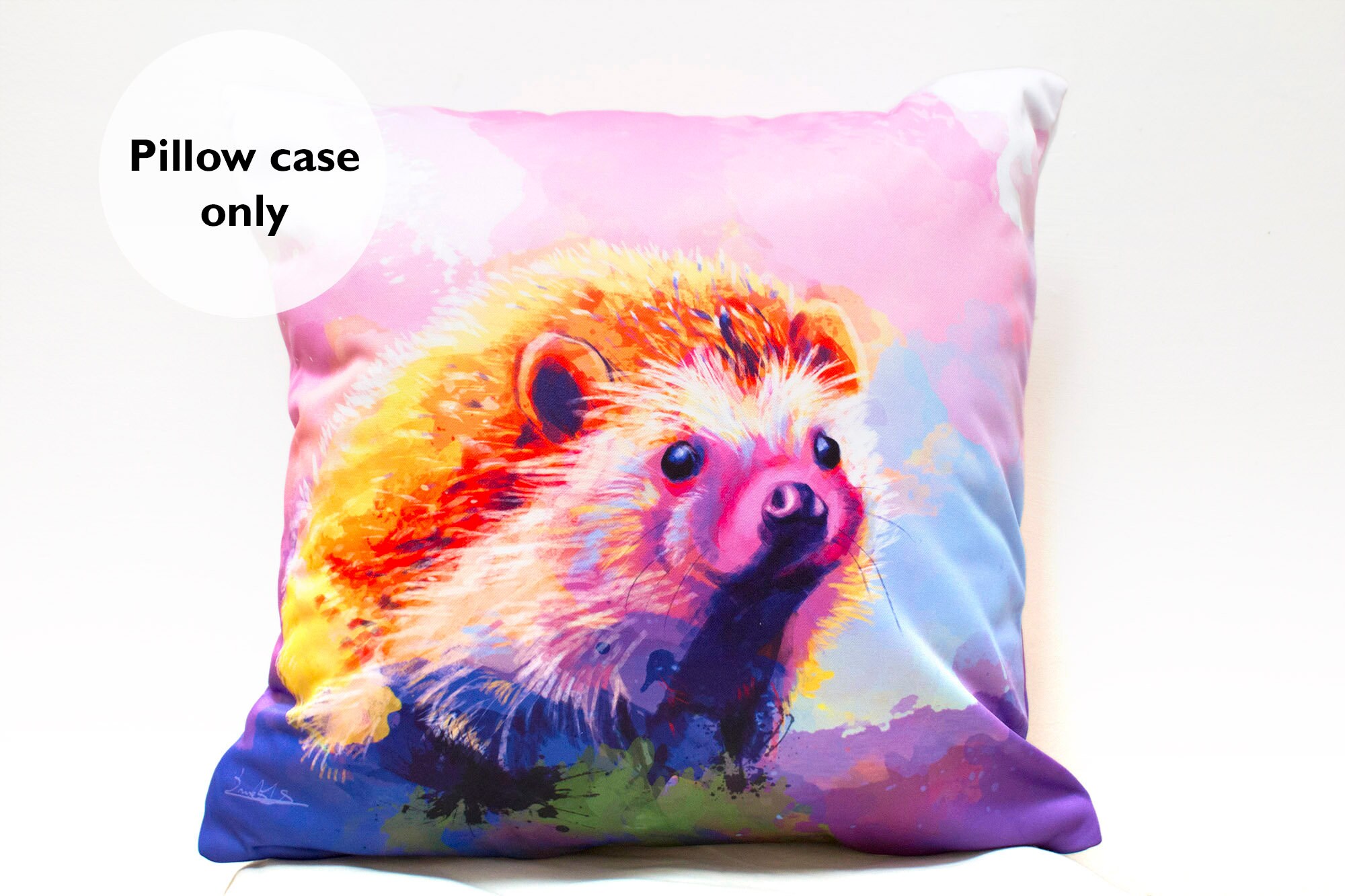 Cute Animal Pillow Cover 18x18 polyester hedgehog pillow Etsy