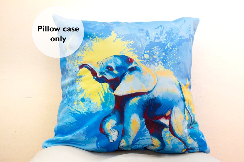 Baby Elephant Pillow Case 18'' Polyester Throw Pillow Etsy