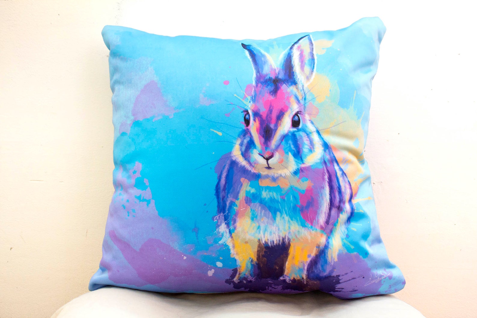 Bunny Pillow Cover Purple Lavender Nursery Decor Rabbit Lover Etsy
