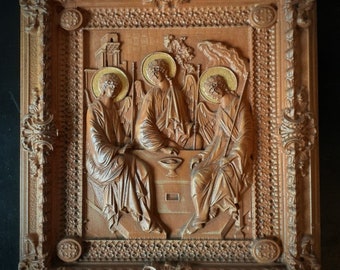 Sacred Art Carving of Rublev's Holy Trinity 2020-001