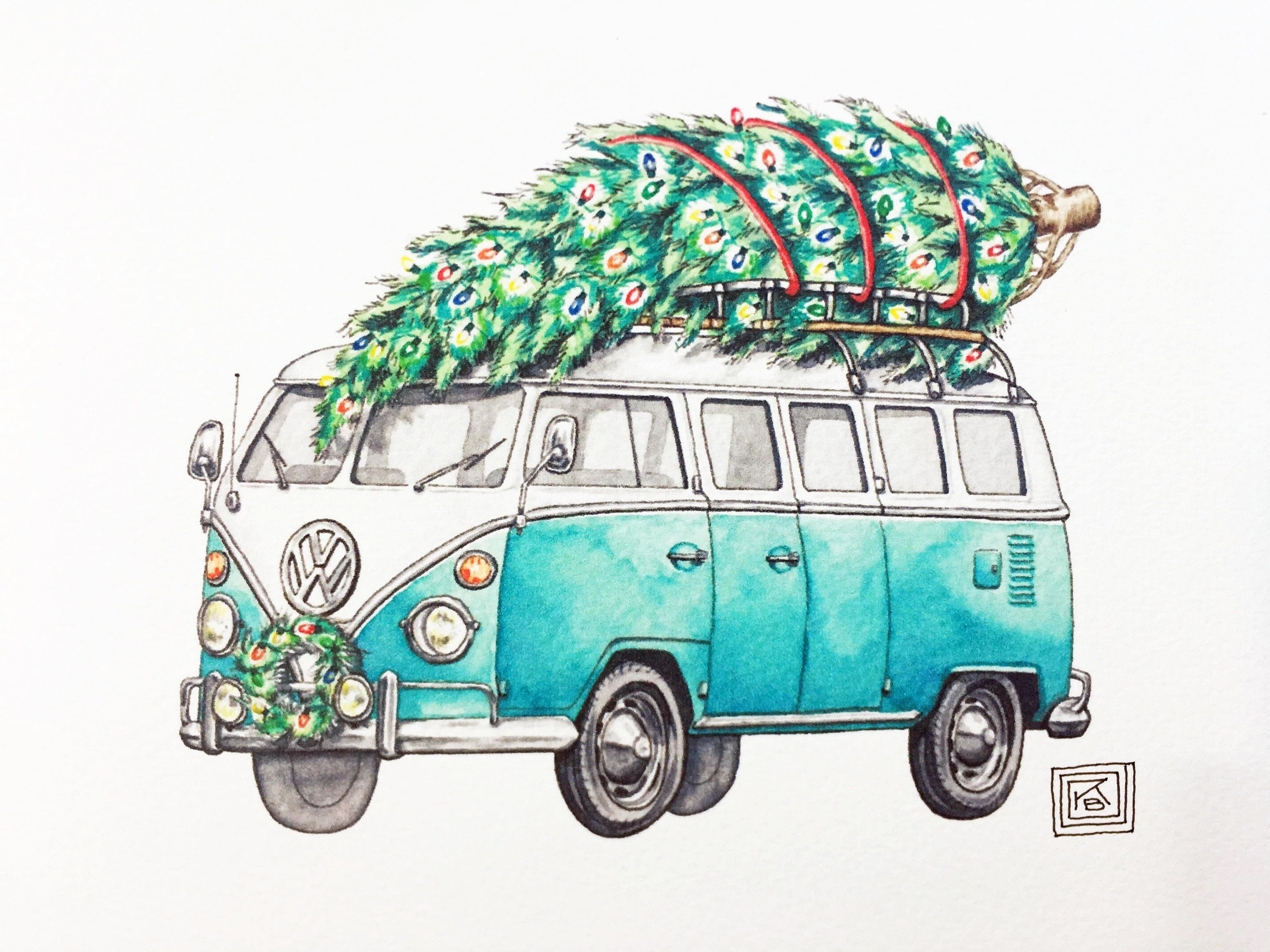 Vw Bus Christmas Cards 