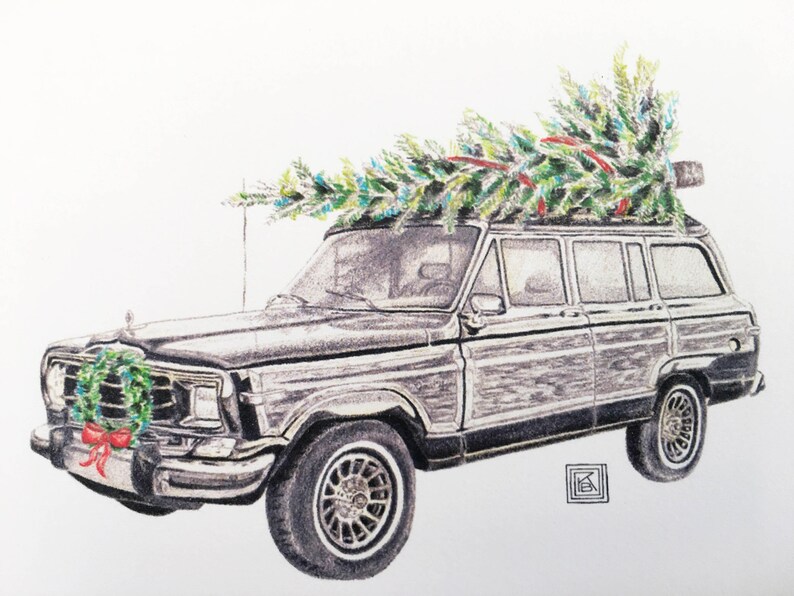Jeep Wagoneer Christmas Cards set of 8 Cards and Envelopes Etsy