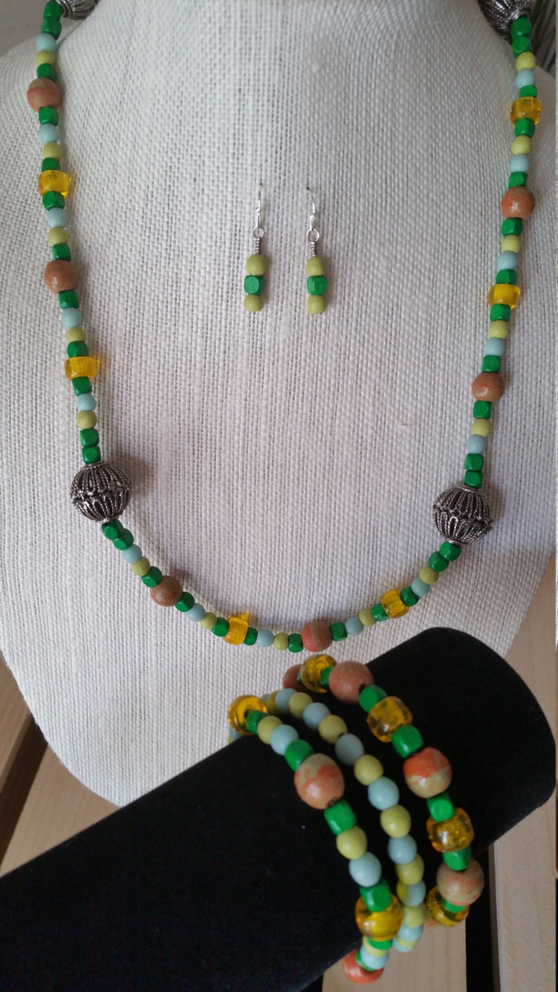 5-Piece Set Filigree and Green