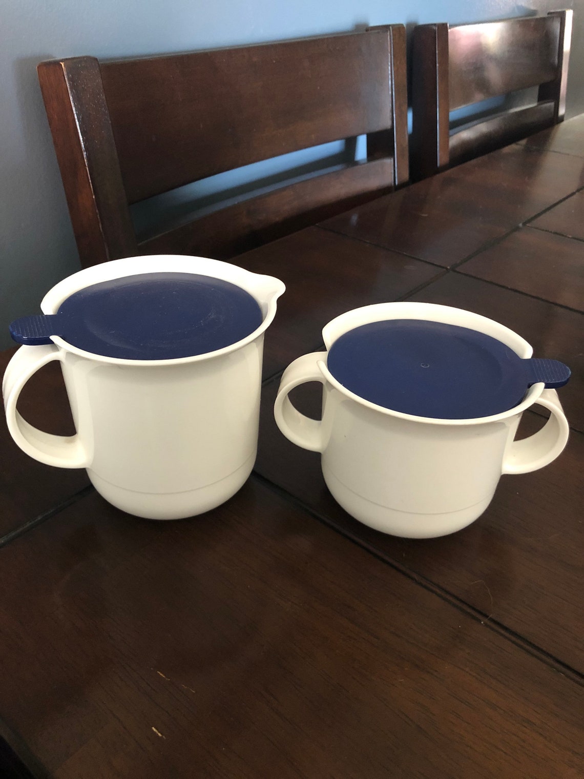 Vintage Tupperware Sugar Bowl and Creamer Cream Set Bold N Etsy