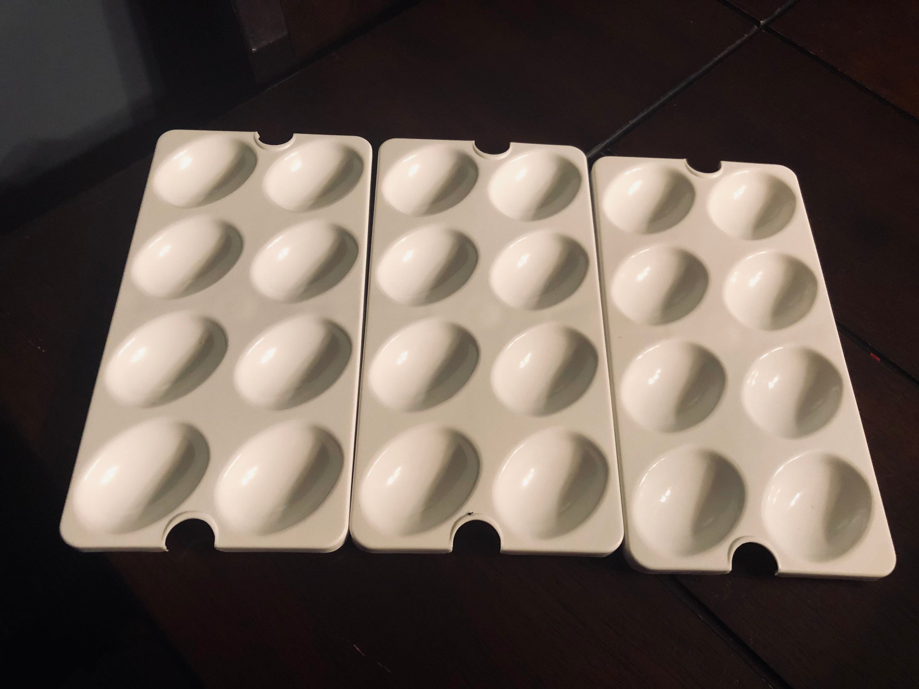 New 3 vintage Tupperware devilled egg trays removable inserts Etsy