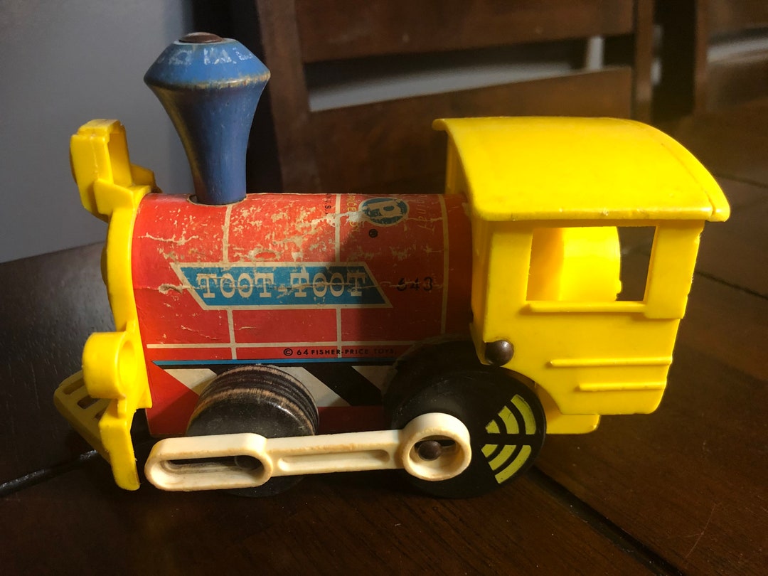 1964 Vintage Fisher Price Train Engine Childrens String Pull - Etsy