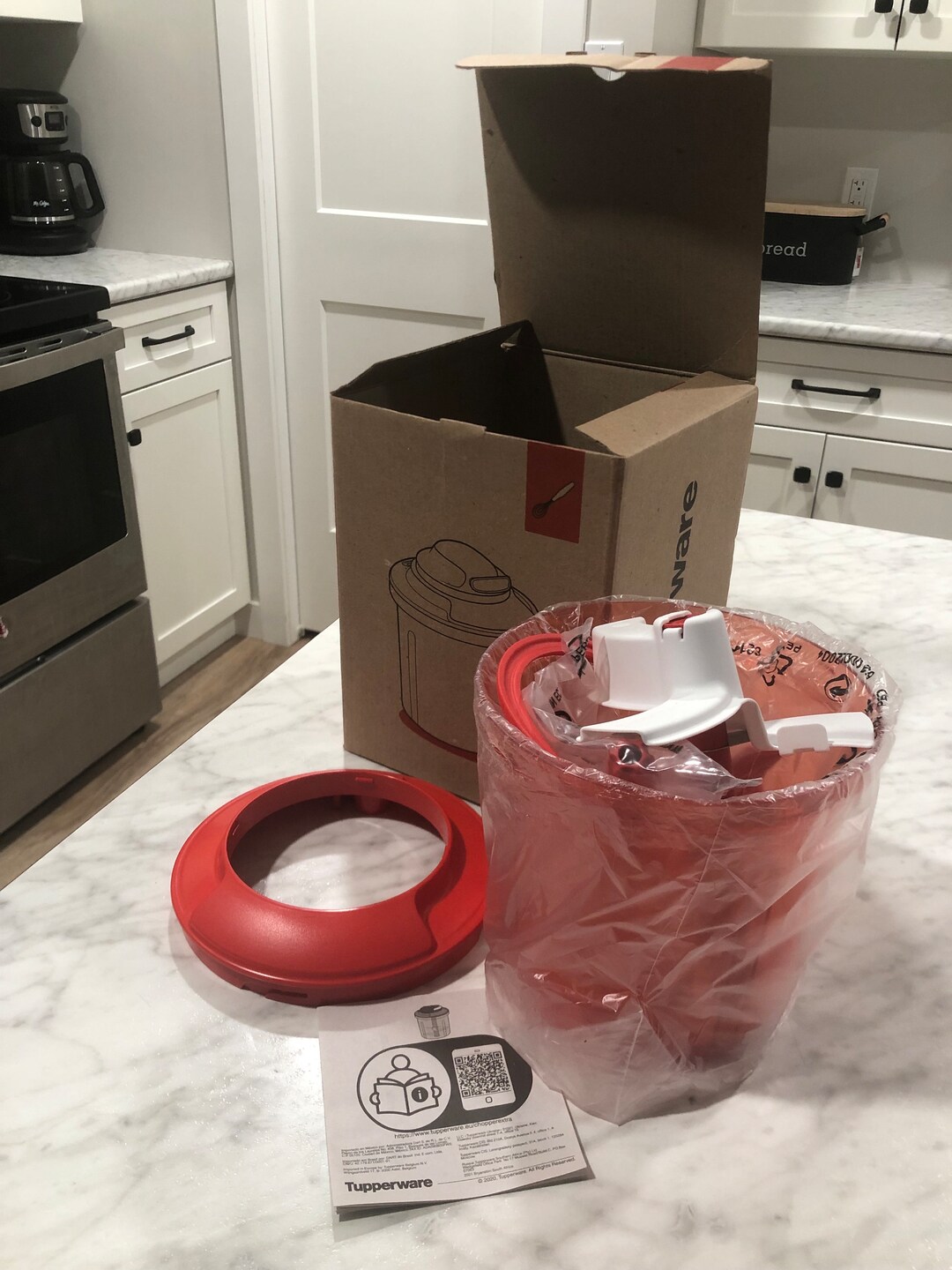 Vintage Tupperware New in Box Super Sonic Chopper Red Vegetable Cutter