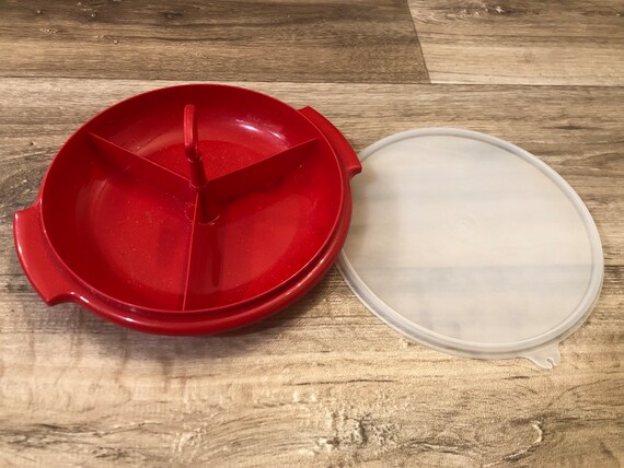 Vintage Tupperware Vegetable Fruit Divided Veggie and Dip Cheese