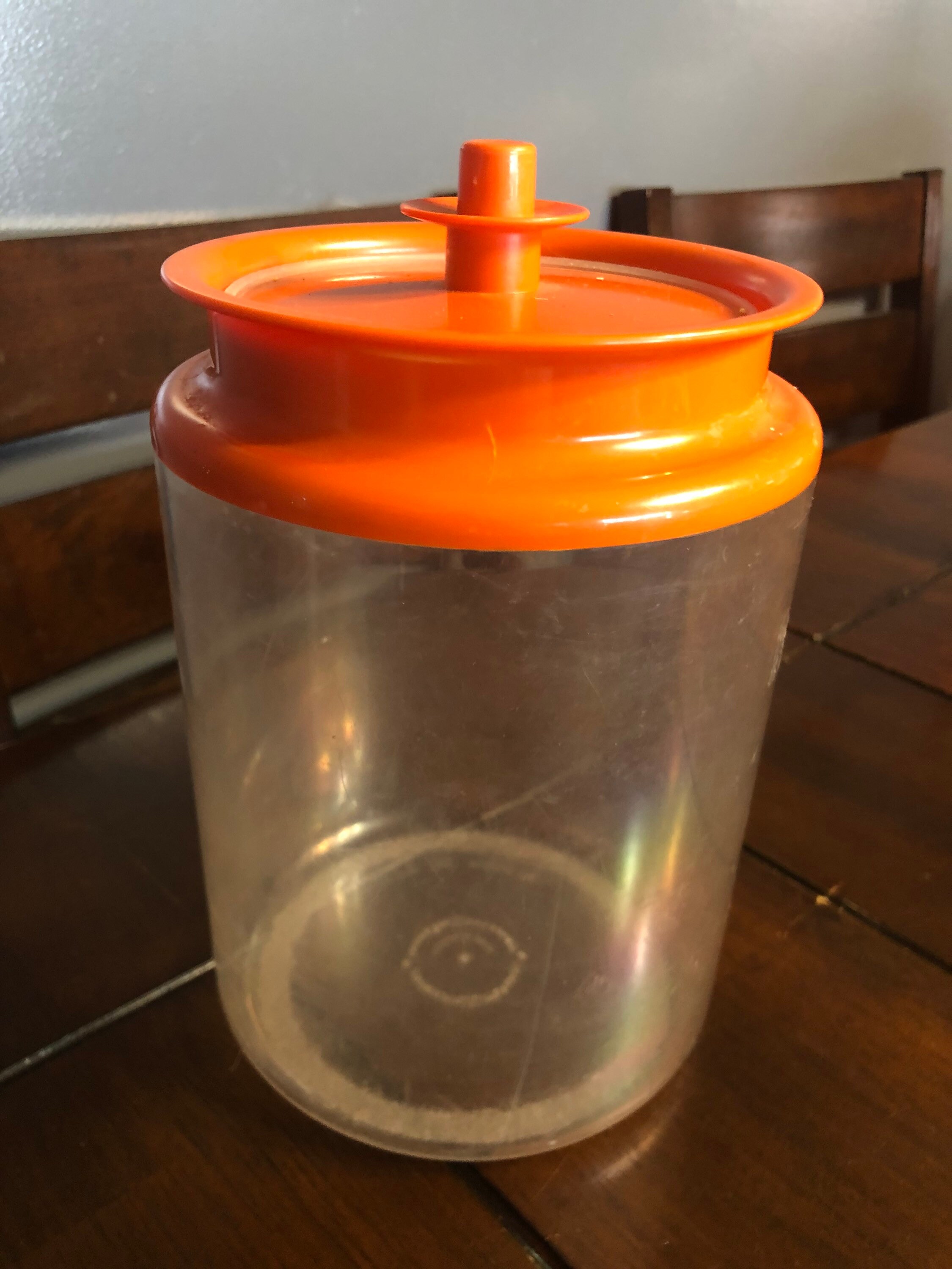 Tupperware Clear With Orange Suction Seal Etsy Norway