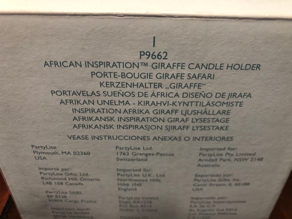 New Vintage Partylite African Inspiration Giraffe Candle Etsy