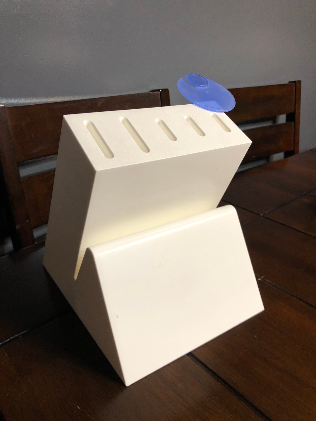 Vintage Tupperware White Knife Block With Blue Recipe Card Etsy