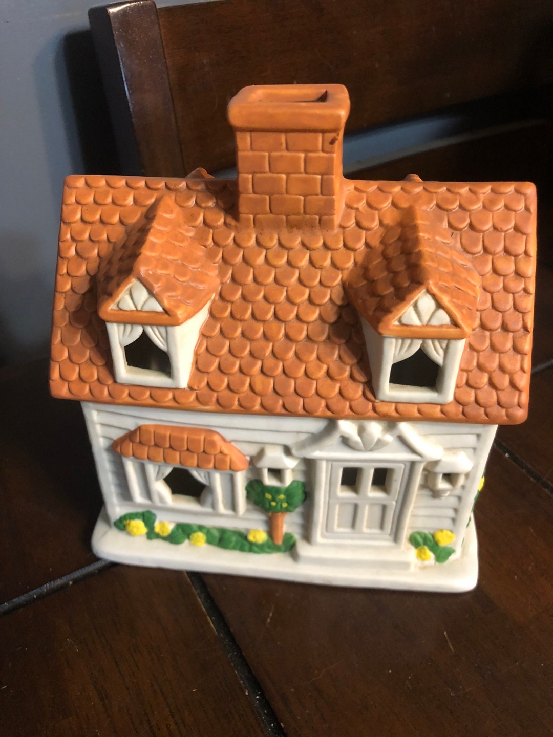 Vintage Partylite Ceramic Cottage House Cabin Tea Light Candle Etsy