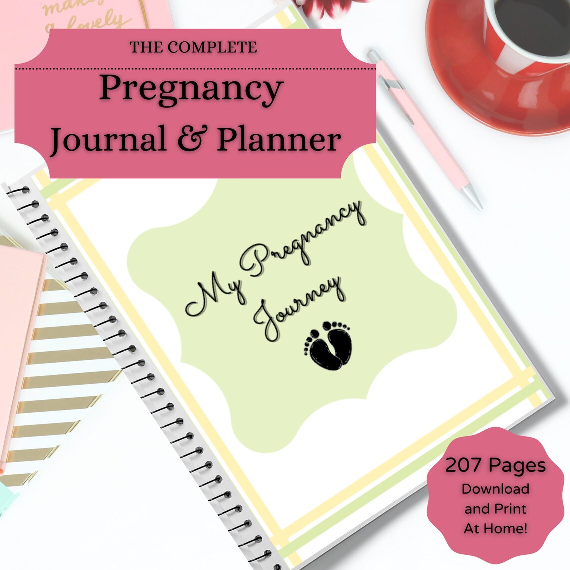 Pregnancy Planner and Journal Printout with Baby Checklists Etsy